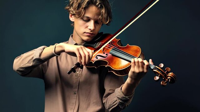 A secondary school violin class showcases talented students practicing their musical skills in a creative environment focused on learning and collaboration