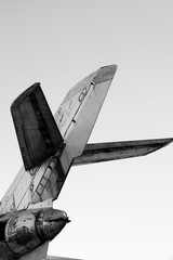 Detail of an old abandoned military plane	