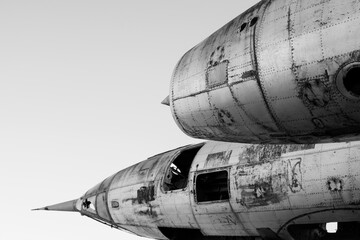 Detail of an old abandoned military plane	