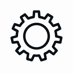 Simple Black Line Cogwheel Gear Icon