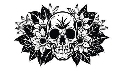Floral Skull, Create a skull surrounded by blooming flowers