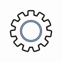 Simple Gear Icon, Cogwheel, Machine Part, Settings Symbol