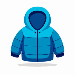 Blue Kids Winter Puffer Jacket, Hooded Coat, Child's Warm Outerwear