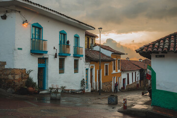 Paisaje lluvioso en Bogotá, Colombia 
