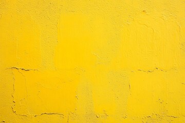 Obraz premium Vibrant Yellow Textured Wall Abstract Background of Rough, Unevenly Painted Surface with Cracks and Imperfections, Ideal for Design Projects Requiring a Bold and Energetic Aesthetic.