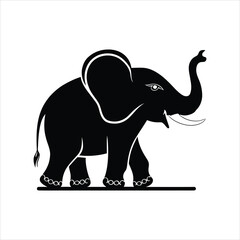 Set of Decorative Elephant Vector Icons in Various Artistic Styles