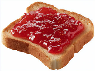 toast with jam on white background