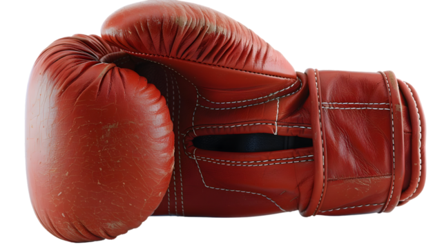 Worn Red Boxing Glove.