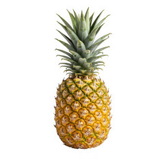 Pineapple fruit whole single object on transparent background