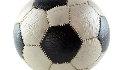 Worn Soccer Ball Closeup.