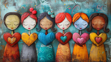 Heartfelt connection love concept women friends