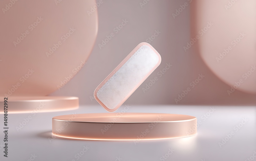 Wall mural smart medical patch placed in bottom-right corner on pale gradient backdrop with modern open spacing