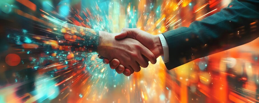 Businessman handshake for team work of business merger or acquisition