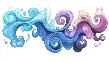 Wind Gradient Doodle: An Illustration Of Air Wind Motion Featuring Swirl Elements, Blowing Motion, And A Dynamic Effect.