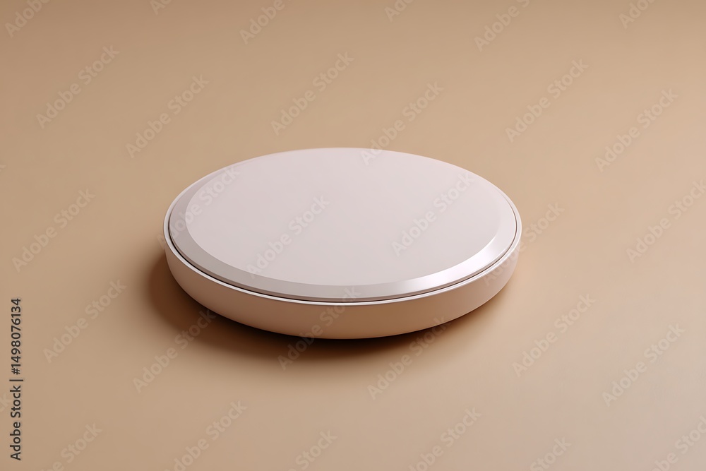 Wall mural wireless eeg sensor pad isolated on studio beige background with elegant spacing,