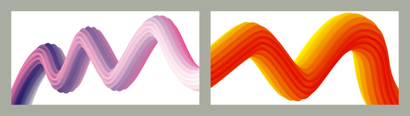 Abstract volumetric background. Cords. set of two illustrations. Toothpaste in a tube. Minimalism. Creative modern background. Cover design, wallpaper, background. eps vector.