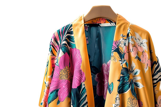 Lightweight floral kimono beach cover-up