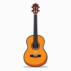 Fototapeta premium Acoustic Guitar Illustration: Vector Graphic of a Musical Instrument on a White Background for Design Projects