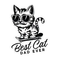 Cool Cat with Sunglasses and Chain Graphic