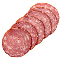 salami sausage isolated on white