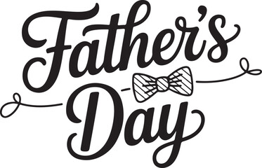 Elegant father's day typography design featuring a bow tie for greeting cards and celebrations