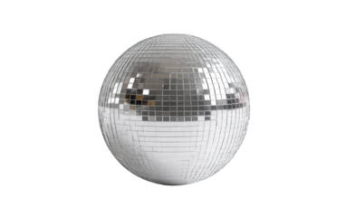 Silver disco ball with a black border