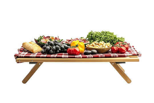 Foldable picnic food tray with sturdy legs