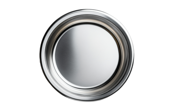 Silver plate with a shiny surface