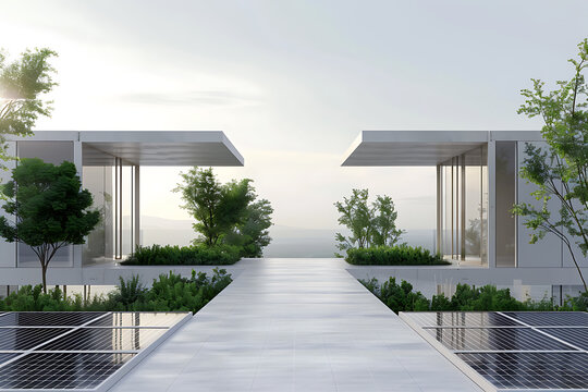 urban solar energy, renewable energy from communal solar panels on apartment roofs fosters a upbeat urban energy vibe