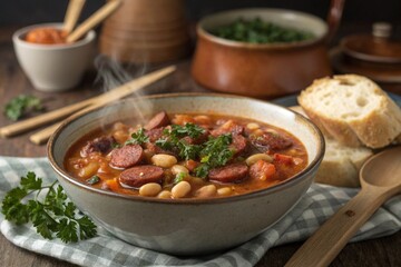 Croatian Bean Stew with Sausage