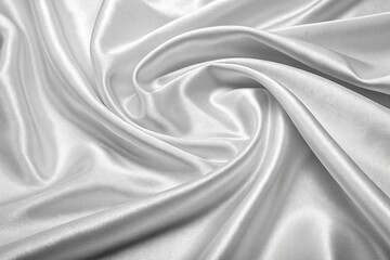 Obraz premium Elegant Draped White Silk Fabric Texture Luxurious Background