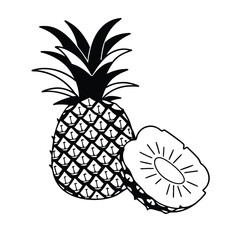 Pineapple icons set. Pineapple silhouette vector art icons set. pineapple fruit icon designs Symbol Isolated, Vector Illustration.