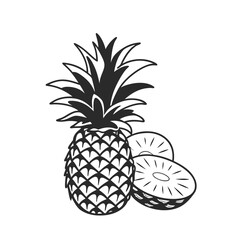 Obraz premium Pineapple icons set. Pineapple silhouette vector art icons set. pineapple fruit icon designs Symbol Isolated, Vector Illustration.