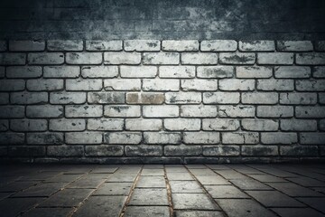 Dark Brick Wall and Floor Background Texture Grunge Wallpaper