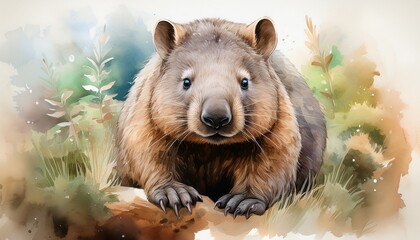Fototapeta premium Aquarell Wombat