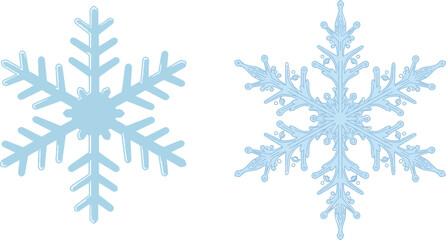 Beautiful Delicate Symmetrical Snowflake Vector Illustration with Geometric Pattern on Transparent Background for Winter and Seasonal Design Themes