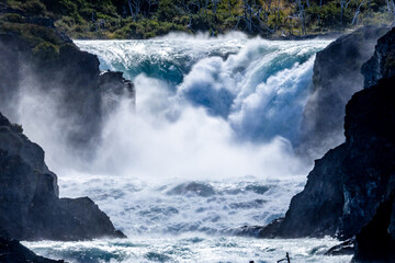 Cascada de Salto Grance waterfall in Torres del Paine National Park,Chile,South America