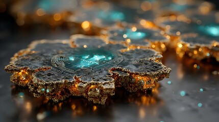Radiant Blue Gemstone Macro Composition with Silver and Gold Accents – Immersive Visual for Sustainable Jewelry Branding