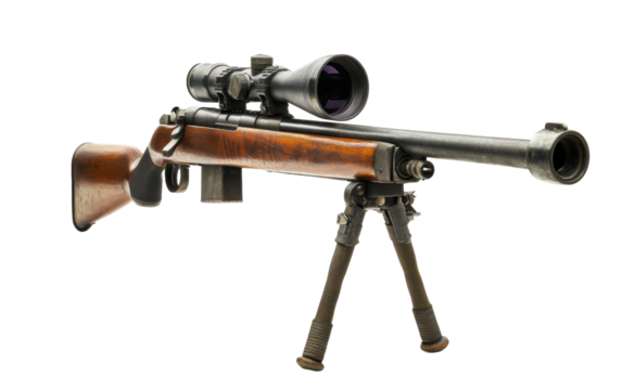Rifle with a scope on it