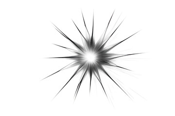 Abstract black and white starburst isolated on transparent background