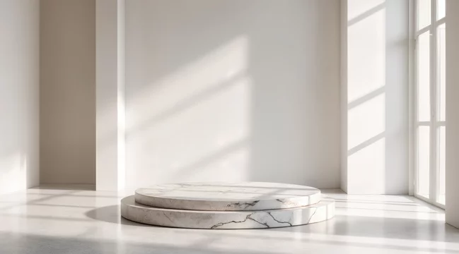 Smooth stone platform with elegant natural veining