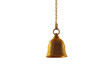 Small golden bell with hanging chain