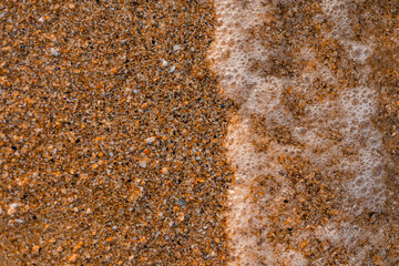 close-up of sand, shells and the sea