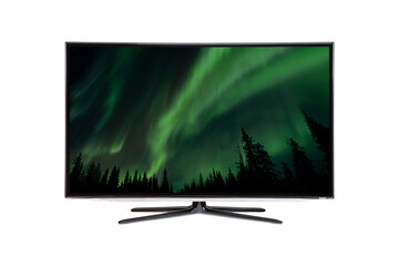 Flat screen tv lcd, plasma - Northern lights in the sky.