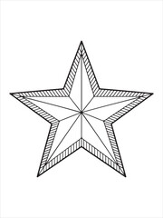 Giant Star Coloring Page with Stars and Stripes Patterns Inside