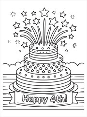 Fireworks Cake Coloring Page Decorated with Stars and Stripes

Fireworks Cake Coloring Page Decorated with Stars and Stripes