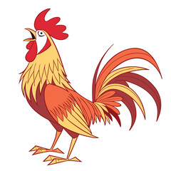 Rooster vector icon logo on white background. Adobe Illustrator Artwork
