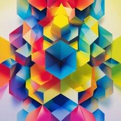 Obraz premium Abstract colorful geometric hexagon pattern background