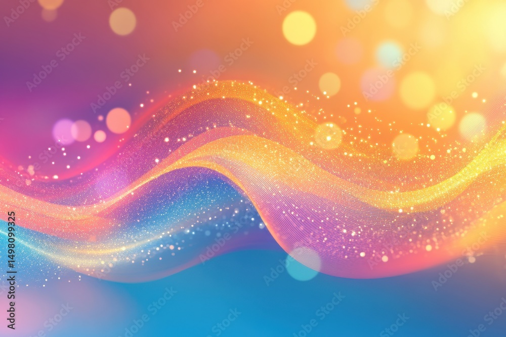 Poster colorful abstract background with dynamic wavy lines and vibrant light effects, abstract colorful ba