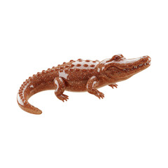 Obraz premium Brown Alligator Reptile 3D Render with Textured Skin